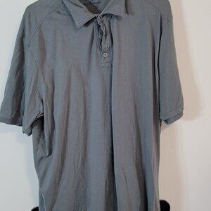 Tommy Bahama Men's XL Grey Short Sleeve Polo Shirt Cotton Pima